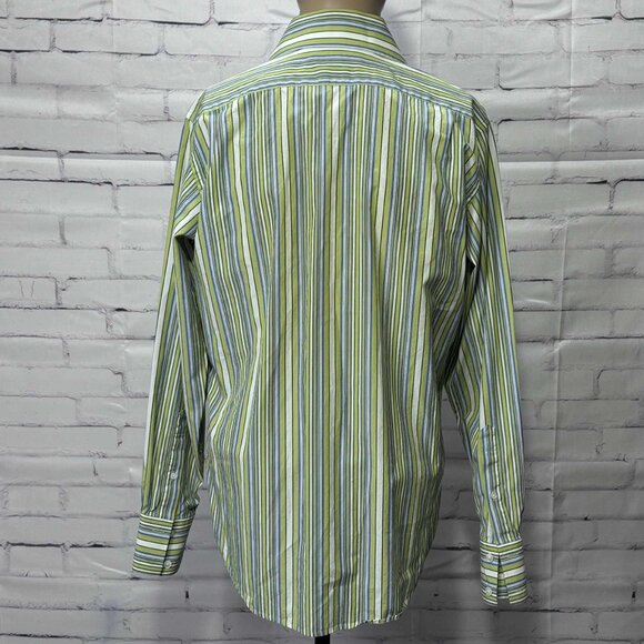 Vintage 90s Banana Republic Striped Button Up Shirt Made In Hong Kong Size M - Picture 3 of 8